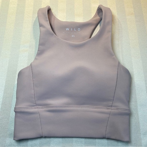 WILO Sports Bra Ribbed Sz XS Pale Lavender EUC - Picture 4 of 8